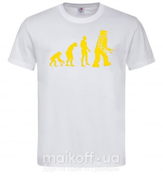 Чоловіча футболка ROBOT EVOLUTION Білий фото