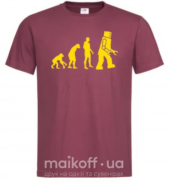 Чоловіча футболка ROBOT EVOLUTION Бордовий фото