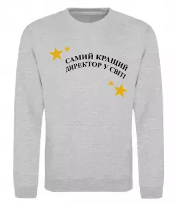 Світшот Cамий кращий директор в світі Сірий меланж фото