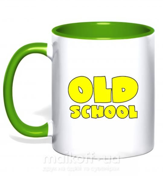 Чашка з кольоровою ручкою OLD SCHOOL Зелений фото