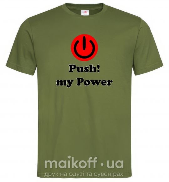 Мужская футболка PUSH MY POWER Оливковый фото