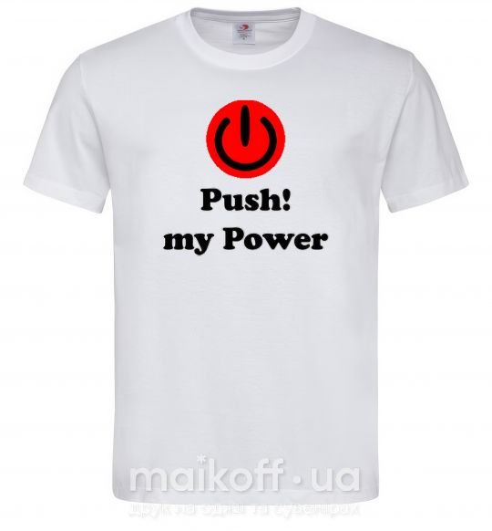 Мужская футболка PUSH MY POWER Белый фото