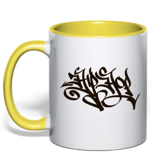 Чашка с цветной ручкой HIPHOP Солнечно желтый фото