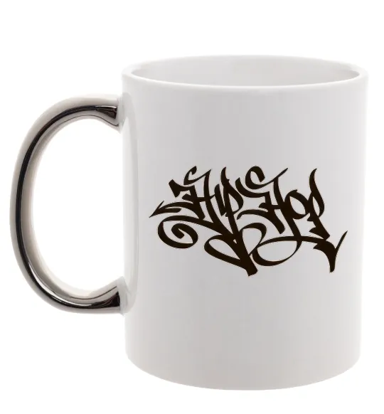 Чашка с цветной ручкой HIPHOP Серебро фото