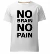 Мужская премиум футболка NO BRAIN - NO PAIN Белый фото