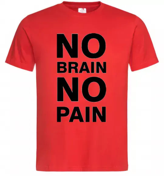 Чоловіча футболка NO BRAIN - NO PAIN Червоний фото