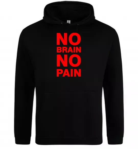 Жіноча толстовка (худі) NO BRAIN - NO PAIN Чорний фото
