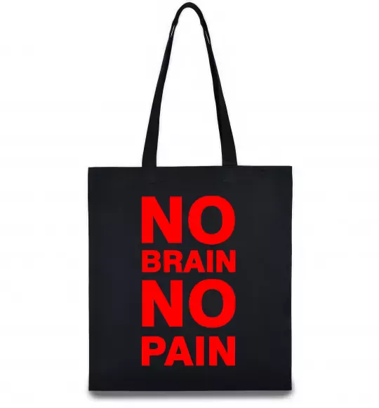 Эко-сумка NO BRAIN - NO PAIN Черный фото