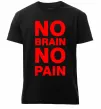 Мужская премиум футболка NO BRAIN - NO PAIN Черный фото