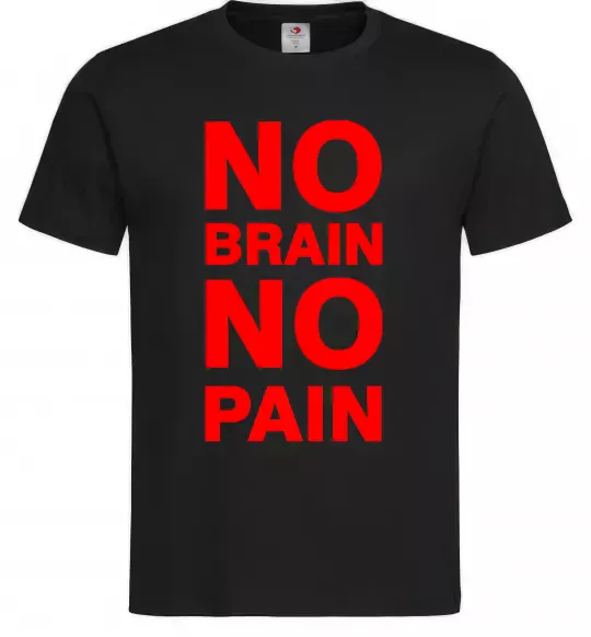 Чоловіча футболка NO BRAIN - NO PAIN Чорний фото
