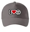 Кепка I LOVE FOOTBALL Сірий фото