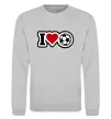 Свитшот I LOVE FOOTBALL Серый меланж фото