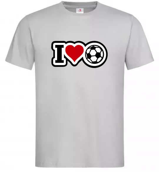 Мужская футболка I LOVE FOOTBALL Серый фото