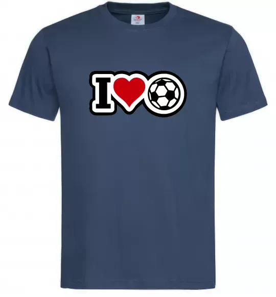 Мужская футболка I LOVE FOOTBALL Темно-синий фото