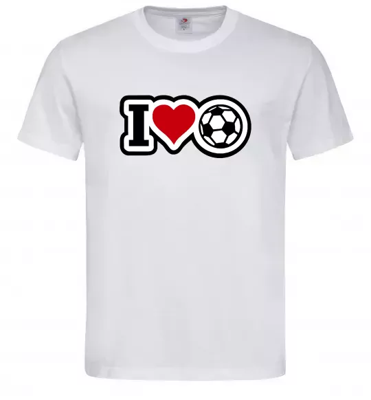 Мужская футболка I LOVE FOOTBALL Белый фото