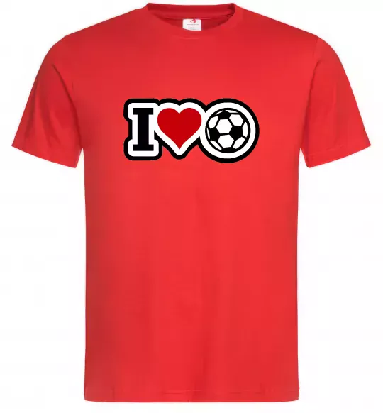Мужская футболка I LOVE FOOTBALL Красный фото