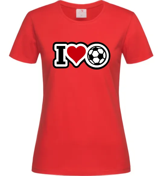 Жіноча футболка I LOVE FOOTBALL Червоний фото