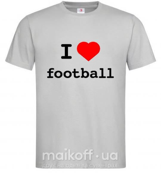 Чоловіча футболка I LOVE FOOTBALL Сірий фото