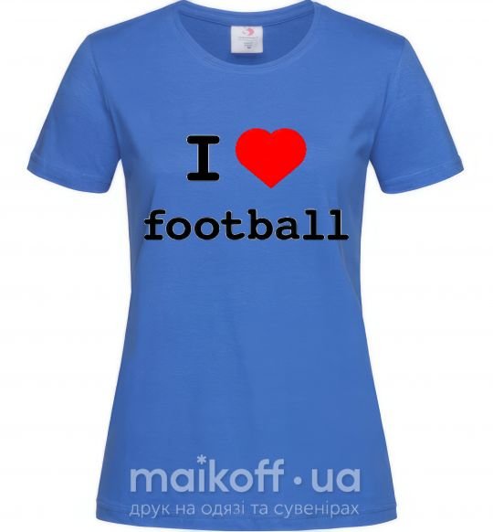 Жіноча футболка I LOVE FOOTBALL Яскраво-синій фото