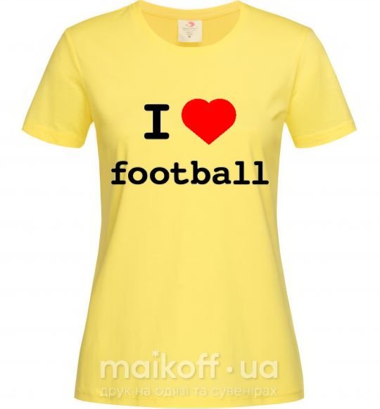 Женская футболка I LOVE FOOTBALL Лимонный фото