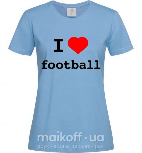 Жіноча футболка I LOVE FOOTBALL Блакитний фото