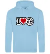 Мужская толстовка (худи) I LOVE FOOTBALL Голубой фото
