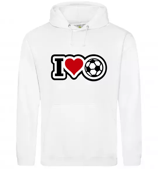 Жіноча толстовка (худі) I LOVE FOOTBALL Білий фото