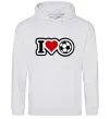 Жіноча толстовка (худі) I LOVE FOOTBALL Сірий меланж фото