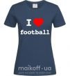 Жіноча футболка I LOVE FOOTBALL Темно-синій фото
