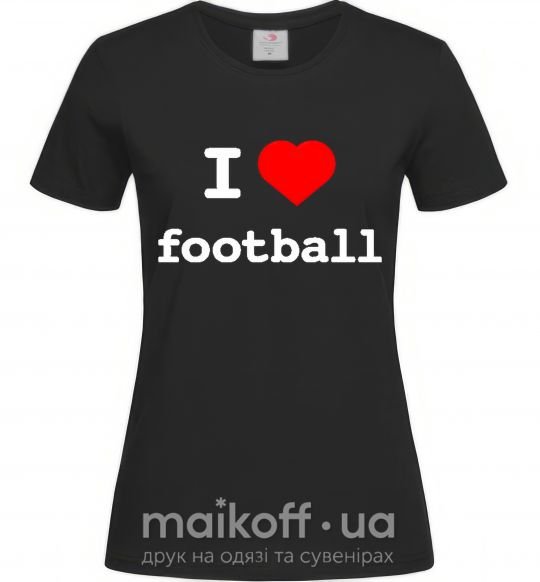 Жіноча футболка I LOVE FOOTBALL Чорний фото
