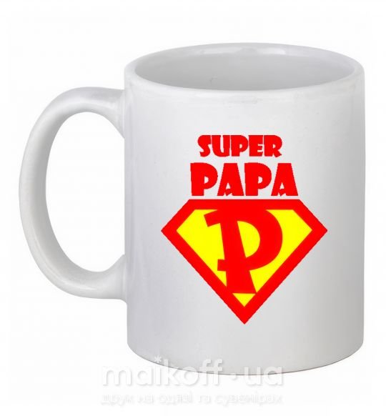 Чашка керамічна SUPER PAPA Білий фото