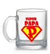 Чашка скляна SUPER PAPA Прозорий фото