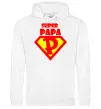 Мужская толстовка (худи) SUPER PAPA Белый фото