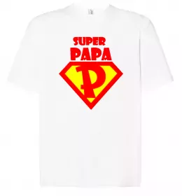 Футболка Оверсайз SUPER PAPA Белый фото
