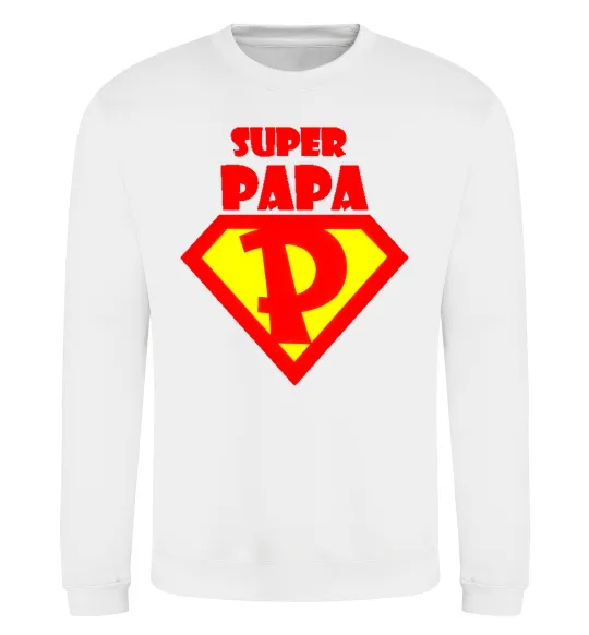 Свитшот SUPER PAPA Белый фото