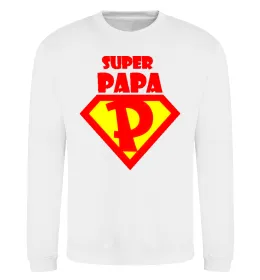 Світшот SUPER PAPA Білий фото