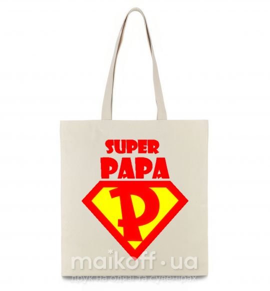 Еко-сумка SUPER PAPA Бежевий фото