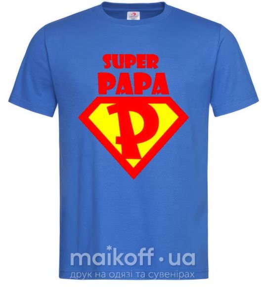 Мужская футболка SUPER PAPA Ярко-синий фото