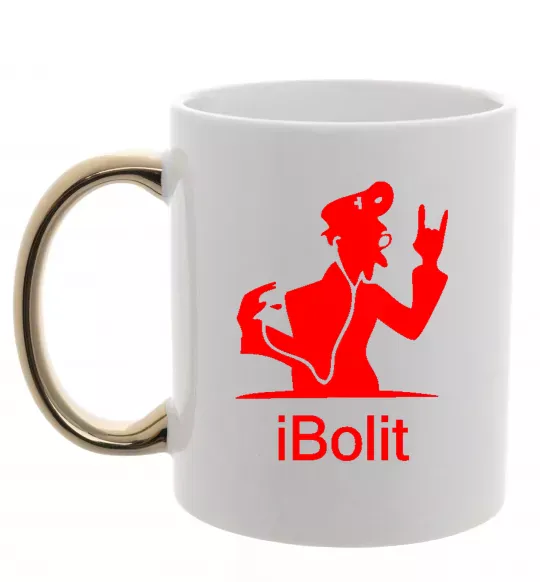 Чашка с цветной ручкой iBOLIT Золото фото