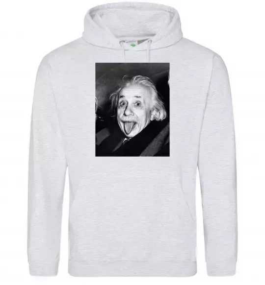 Мужская толстовка (худи) Ейнштейн Серый меланж фото