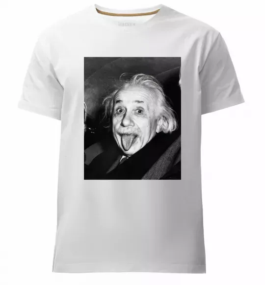 Чоловіча преміум футболка Ейнштейн Білий фото