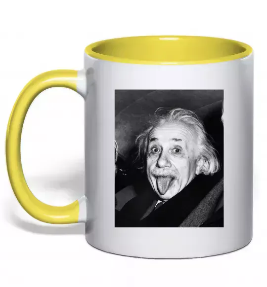 Чашка с цветной ручкой Ейнштейн Солнечно желтый фото