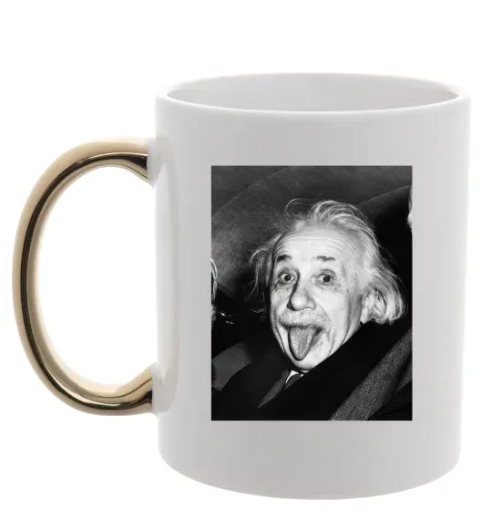 Чашка с цветной ручкой Ейнштейн Золото фото