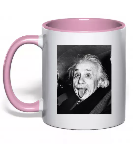 Чашка с цветной ручкой Ейнштейн Нежно розовый фото