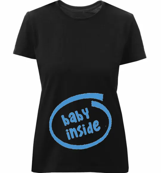 Женская премиум футболка BABY INSIDE Черный фото