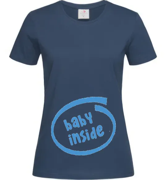 Жіноча футболка BABY INSIDE Темно-синій фото