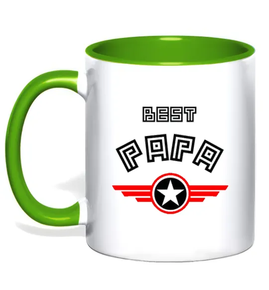 Чашка с цветной ручкой BEST PAPA Лаймовый фото