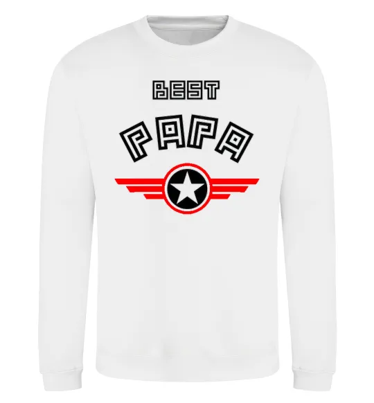 Світшот BEST PAPA Білий фото