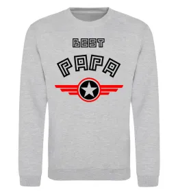 Світшот BEST PAPA Сірий меланж фото