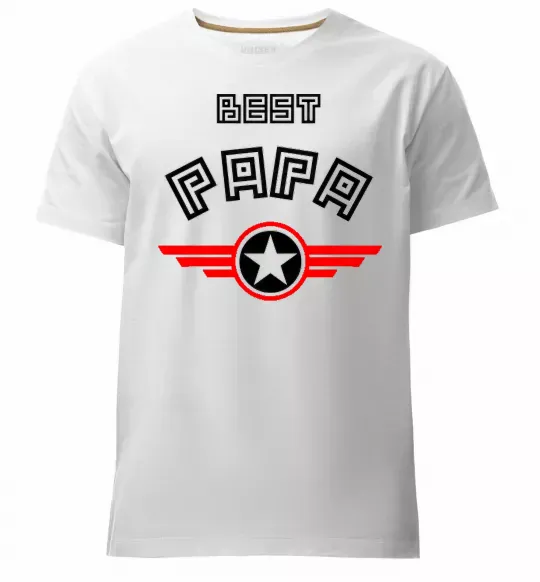 Чоловіча преміум футболка BEST PAPA Білий фото
